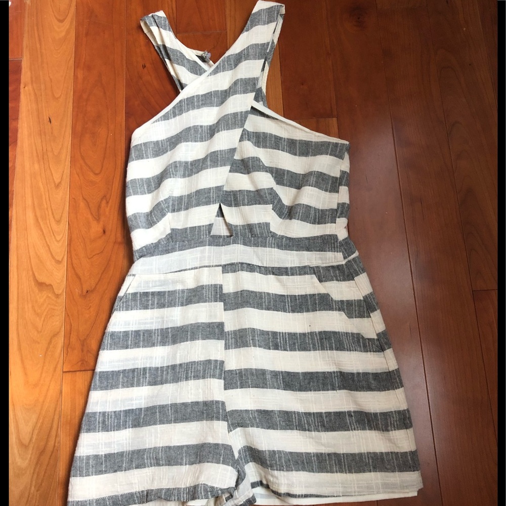 Striped Criss Cross Romper